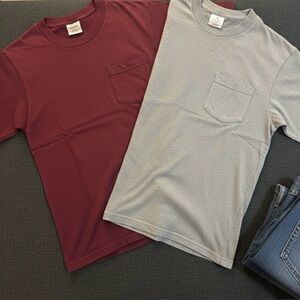 Bundle 2 Vintage NWOT 80s Sears Single Stitch Men's Pocket T-Shirts XL
